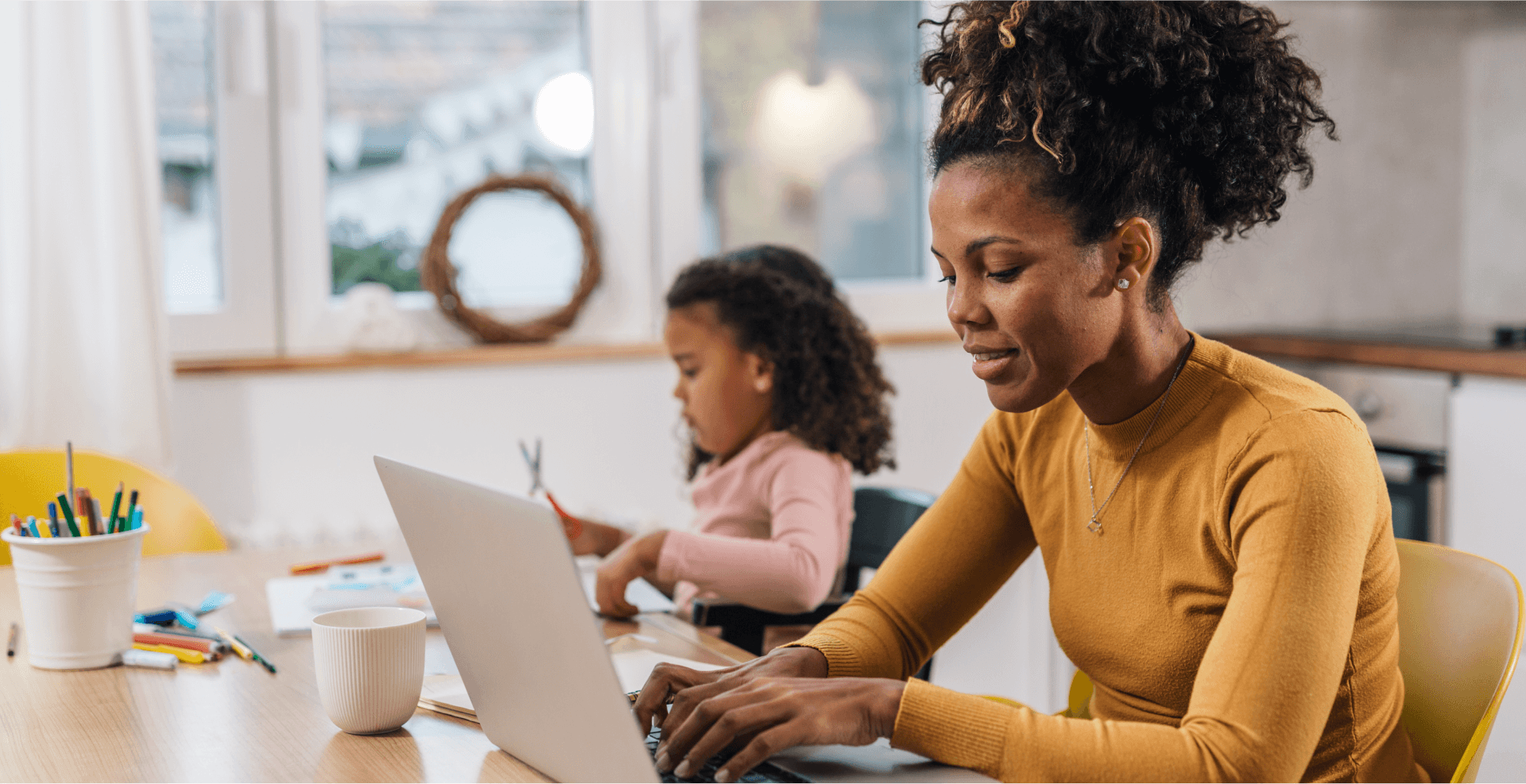Girl typing on computer