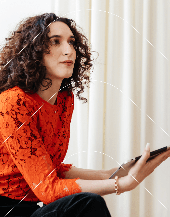Lady with mobile phone in hand
